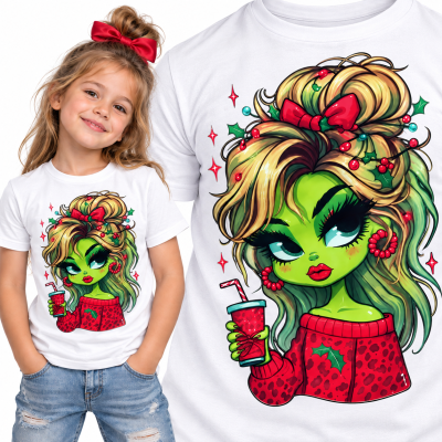 KOSZULKA DZIECIĘCA ŚWIĄTECZNA GRINCH WIFE
